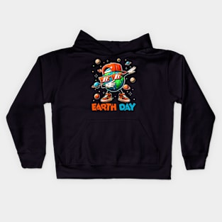 Earth day dabbing 2024 Kids Hoodie